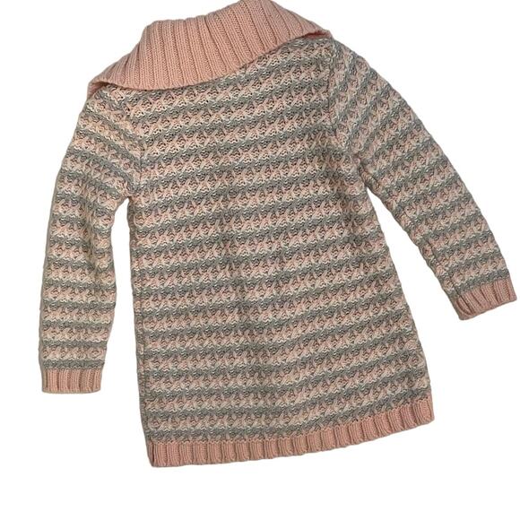 Chelsea's Corner Thick Knit Sweater/Cardigan Pink & Gray‎ Floral Accent Size 2T - Picture 10 of 11